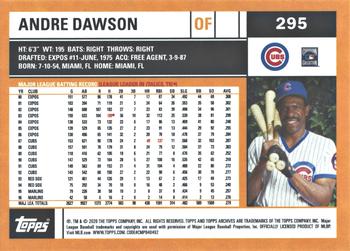 2020 Topps Archives - Silver Holo-Foil #295 Andre Dawson Back