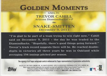 2012 Topps - Golden Moments Autographs Gold #GMA-TC Trevor Cahill Back