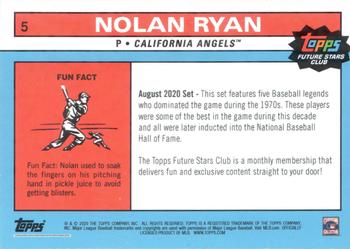 2020 Topps Future Stars Club - 08 August #5 Nolan Ryan Back