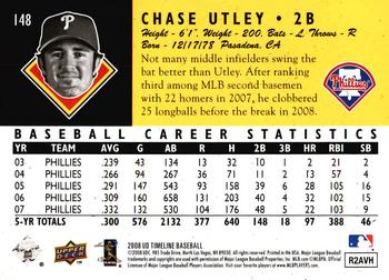 2008 Upper Deck Timeline - 1994 All-Time Heroes 20th Anniversary #148 Chase Utley Back