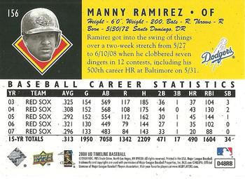 2008 Upper Deck Timeline - 1994 All-Time Heroes 20th Anniversary #156 Manny Ramirez Back