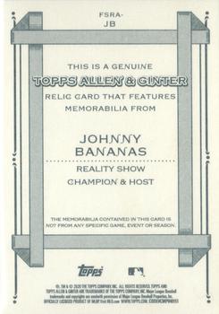 2020 Topps Allen & Ginter - Full-Size Relics A #FSRA-JB Johnny Bananas Back