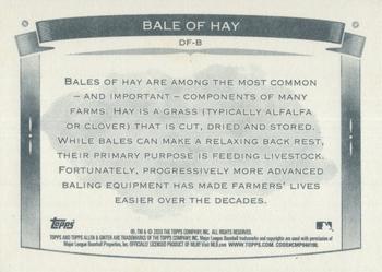2020 Topps Allen & Ginter - Down on the Farm #DF-B Bale of Hay Back