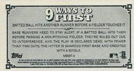 2020 Topps Allen & Ginter - Mini 9 Ways to First #M9WF-9 Batted Ball hits another runner before a fielder touches it Back