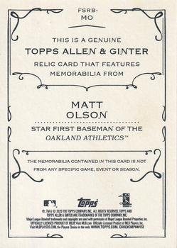 2020 Topps Allen & Ginter - Full-Size Relics B #FSRB-MO Matt Olson Back