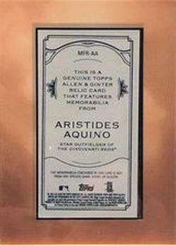 2020 Topps Allen & Ginter - Mini Framed Relics #MFR-AA Aristides Aquino Back