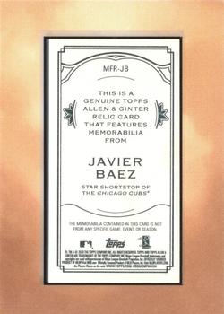 2020 Topps Allen & Ginter - Mini Framed Relics #MFR-JB Javier Baez Back