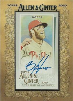 2020 Topps Allen & Ginter - Mini Framed Baseball Autographs #MA-BH Bryce Harper Front
