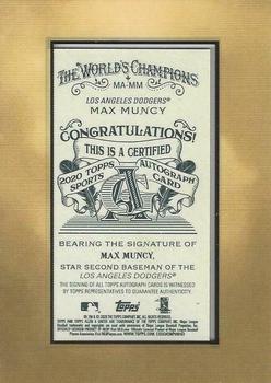 2020 Topps Allen & Ginter - Mini Framed Baseball Autographs #MA-MM Max Muncy Back