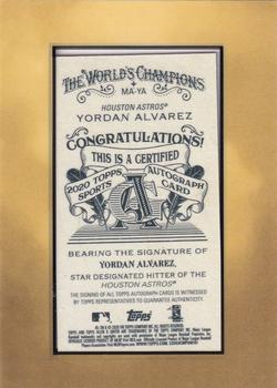 2020 Topps Allen & Ginter - Mini Framed Baseball Autographs #MA-YA Yordan Alvarez Back