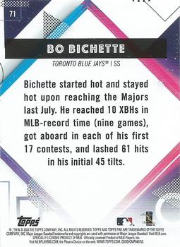 2020 Topps Fire - Red Blaze #71 Bo Bichette Back