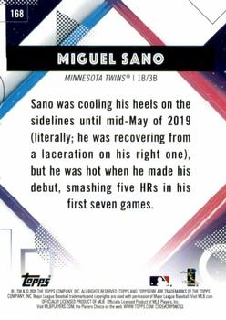 2020 Topps Fire - Red Blaze #168 Miguel Sano Back