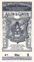 2020 Topps Allen & Ginter - Mini A & G Back #3 Paul Goldschmidt Back