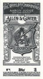 2020 Topps Allen & Ginter - Mini A & G Back #13 Aaron Judge Back