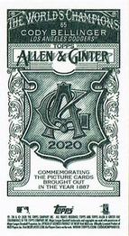 2020 Topps Allen & Ginter - Mini A & G Back #65 Cody Bellinger Back