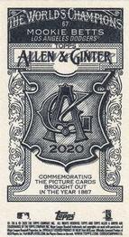 2020 Topps Allen & Ginter - Mini A & G Back #67 Mookie Betts Back