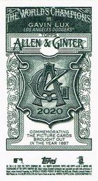 2020 Topps Allen & Ginter - Mini A & G Back #99 Gavin Lux Back
