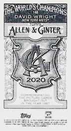 2020 Topps Allen & Ginter - Mini A & G Back #148 David Wright Back