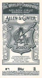 2020 Topps Allen & Ginter - Mini A & G Back #191 Nelson Cruz Back