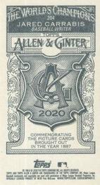 2020 Topps Allen & Ginter - Mini A & G Back #204 Jared Carrabis Back