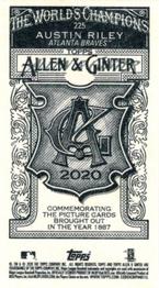 2020 Topps Allen & Ginter - Mini A & G Back #225 Austin Riley Back