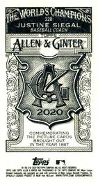 2020 Topps Allen & Ginter - Mini A & G Back #228 Justine Siegal Back
