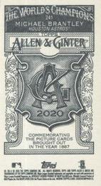 2020 Topps Allen & Ginter - Mini A & G Back #241 Michael Brantley Back