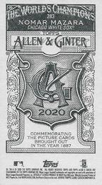 2020 Topps Allen & Ginter - Mini A & G Back #283 Nomar Mazara Back