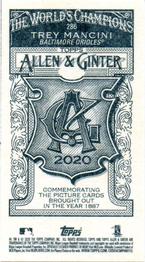 2020 Topps Allen & Ginter - Mini A & G Back #286 Trey Mancini Back
