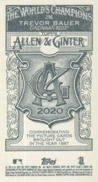 2020 Topps Allen & Ginter - Mini A & G Back #296 Trevor Bauer Back