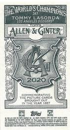 2020 Topps Allen & Ginter - Mini A & G Back #347 Tommy Lasorda Back