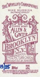 2020 Topps Allen & Ginter - Mini Brooklyn Back #37 Mike Mussina Back