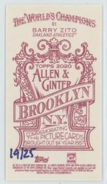 2020 Topps Allen & Ginter - Mini Brooklyn Back #81 Barry Zito Back