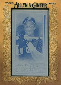 2020 Topps Allen & Ginter - Mini Framed Printing Plate Cyan #66 Darryl Strawberry Front