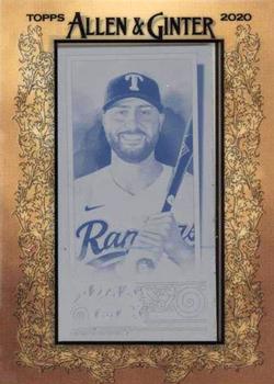 2020 Topps Allen & Ginter - Mini Framed Printing Plate Cyan #261 Joey Gallo Front