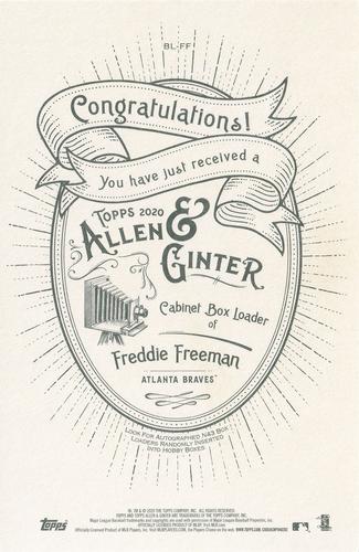 2020 Topps Allen & Ginter - Box Loaders #BL-FF Freddie Freeman Back