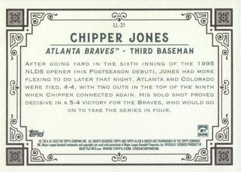 2020 Topps Allen & Ginter - Longball Lore #LL-21 Chipper Jones Back