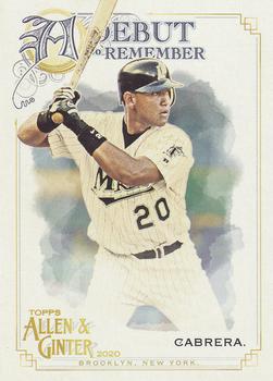 2020 Topps Allen & Ginter - A Debut to Remember #DTR-2 Miguel Cabrera Front