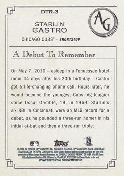 2020 Topps Allen & Ginter - A Debut to Remember #DTR-3 Starlin Castro Back