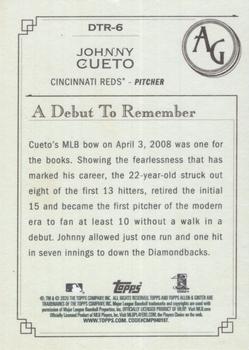 2020 Topps Allen & Ginter - A Debut to Remember #DTR-6 Johnny Cueto Back
