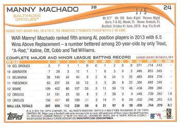 2014 Topps - Future Star Variation Autographs #24 Manny Machado Back