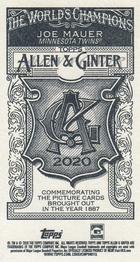 2020 Topps Allen & Ginter - Mini No Card Number #NNO Joe Mauer Back
