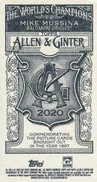 2020 Topps Allen & Ginter - Mini No Card Number #NNO Mike Mussina Back