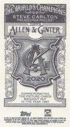 2020 Topps Allen & Ginter - Mini No Card Number #NNO Steve Carlton Back