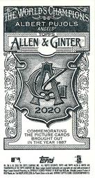 2020 Topps Allen & Ginter - Mini No Card Number #NNO Albert Pujols Back