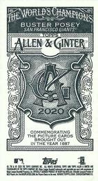 2020 Topps Allen & Ginter - Mini No Card Number #NNO Buster Posey Back
