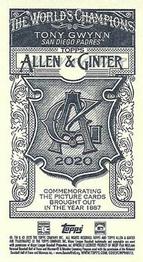 2020 Topps Allen & Ginter - Mini No Card Number #NNO Tony Gwynn Back