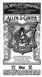 2020 Topps Allen & Ginter - Mini No Card Number #NNO Harmon Killebrew Back