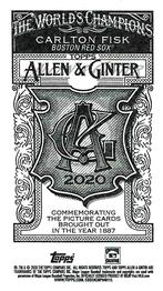 2020 Topps Allen & Ginter - Mini No Card Number #NNO Carlton Fisk Back