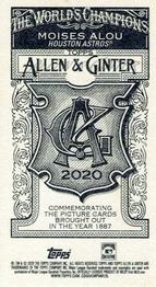 2020 Topps Allen & Ginter - Mini No Card Number #NNO Moises Alou Back